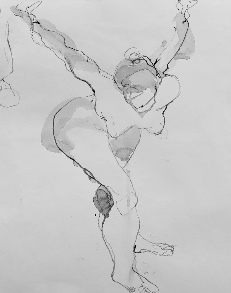 Expressive figure in dynamic pose.